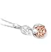 The Bradford Exchange Romantic Blooming Rose Pendant Necklace with 18K Gold-Plated Petals and Engraved Message