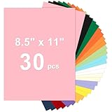 30 Sheets Cardstock 8.5x11, 65lb Colored Card Stock, 15 Assorted Colors Construction Paper, 180gsm Thick Printer Paper for Printing, Painting, Card Making, Kids School Supplies,Party Decorations