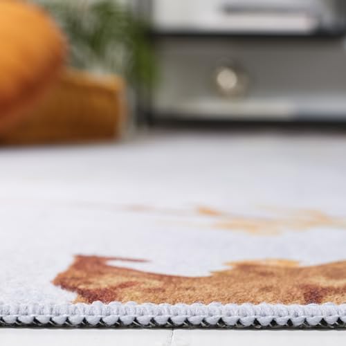 Tapis de salon abstrait gris et beige idéal pour entrée et couloir animés