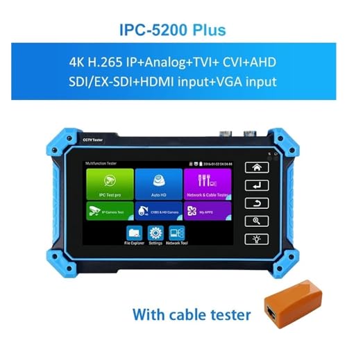 Miniatura 2 de Comprobador De Cámara Portátil Probador Ip 4k Ipc 5200c Plus, Cámara Cctv, Monitor De Seguridad, Prueba Analógica Poe, Probador Cctv Rj45, Probador De Cable De Red Visualización De Imágenes De Cámara