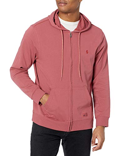 IZOD Men s Long Sleeve French Terry Full Zip Hoodie Sweatshirt, Saltwater Red, Small