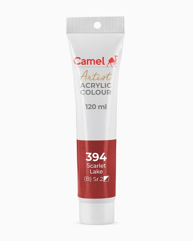Camlin Kokuyo Artist Acrylic Colour Tubes 120ml Scarlet Lake 394