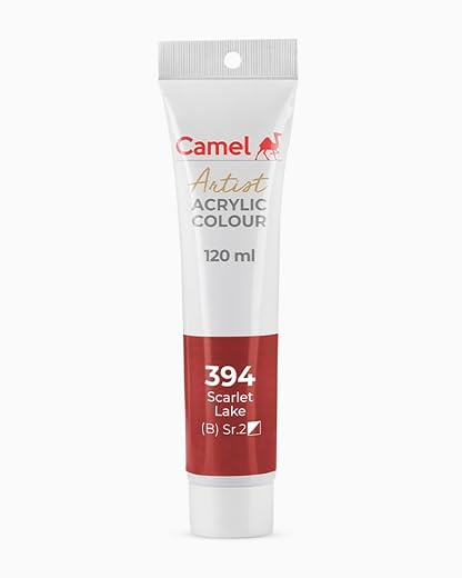 Camlin Kokuyo Artist Acrylic Colour Tubes 120ml Scarlet Lake 394