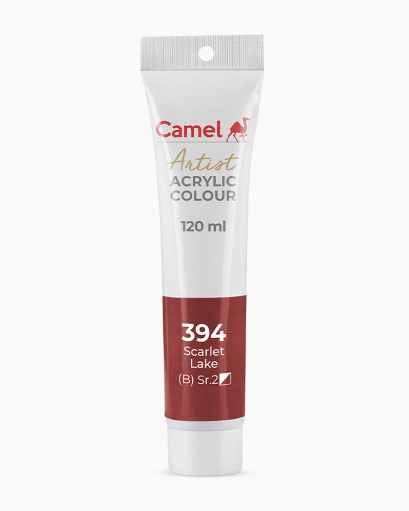 Camlin Kokuyo Artist Acrylic Colour Tubes 120ml Scarlet Lake 394-image-46