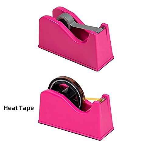 Ihomecooker Desktop Tape Dispenser Adhesive Roll Holder (Fits 1" & 3" Core) With Weighted Nonskid Rose Red #TOP7