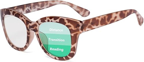 Eyekepper Lentes de lectura progresivos de gran tamaño para mujer, protección UV, multienfoque, lentes de lectura trifocales Noline - Marco