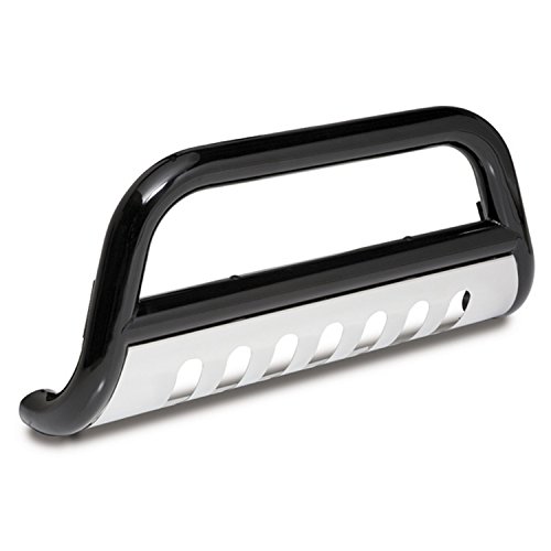 Image of Outland 82001.06 3 inch Black Powder Coated Bull Bar with Stainless Steel Skid Plate