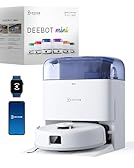 ECOVACS DEEBOT Mini Aspirateur Robot, Aspiration 9 000 Pa, ZeroTangle 2.0, TrueMapping 2.0, séchage à 45 ℃, vidage Auto, Lavage Intelligent en Profondeur, Nettoyage Auto en Un clic, Bleu