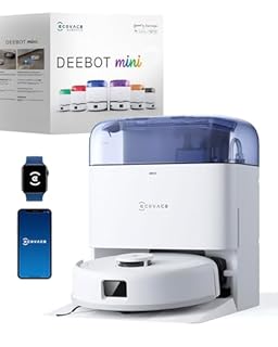 ECOVACS DEEBOT Mini Aspirateur Robot, Aspiration 9 000 Pa, ZeroTangle 2.0, TrueMapping 2.0, séchage à 45 ℃, vidage Auto, Lavage Intelligent en Profondeur, Nettoyage Auto en Un clic, Bleu