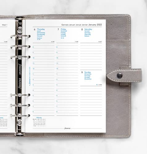 Filofax A5 Size Any Year Diary - Week On Two Pages (Multi