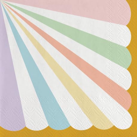 CONVER PARTY,PASTEL CELEBRATIONS, Servilletas de Papel, Artículos de Fiesta, Fiestas, Celebraciones y Cumpleaños Infantiles, 20 Unidades 33 CM