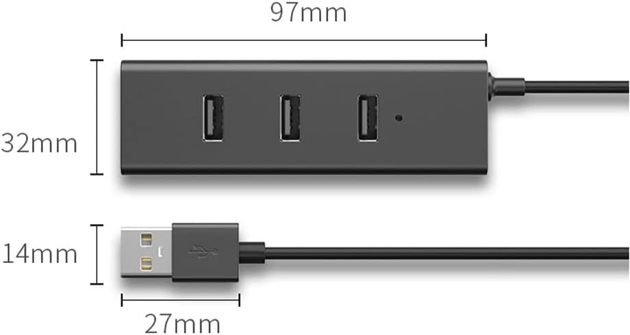 USB Hub 2.0/3.0 Splitter, 4 Port USB Extender Docking Station Supports Simultaneous Use for Laptop, USB Flash Drives, and Mobile HDD, PC Computer (Color : 2.0, Size : 0.2M)