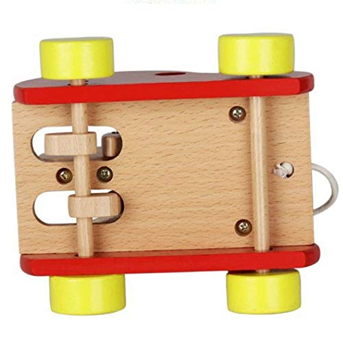 Pull Along Toy, Wooden Drum Solid Pull Toys Kids Educational Toy for Boys Girls Birthday Gifts