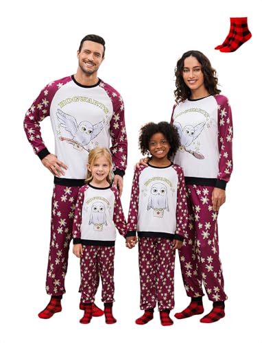 Harry Potter Pigiama di Natale per Famiglie, Set Coordinati con