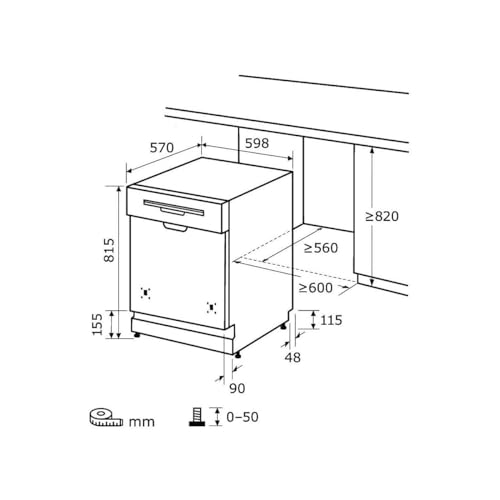 Exquisit Geschirrspüler EGSP1012-EB-030E inox 60 cm teilintegriert