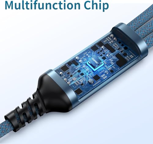 Multi Charger Cable [3Pack 2M] 3 in 1 Nylon Braided USB Cable with Micro USB Type C Lightning Connector for iPhone, Android, Samsung, Huawei, Nexus, Nokia, LG, Sony - Image 2