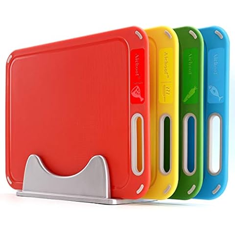 Color Coded Plastic Cutting Board Set with Stand Cover