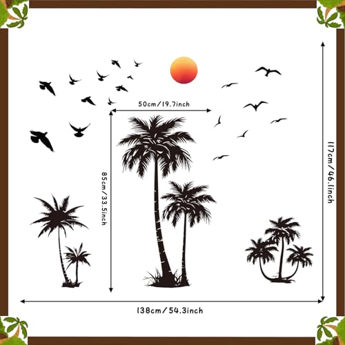 Vinilos decorativos árbol de palma negro 2 planchas 36x12 in miniatura 3