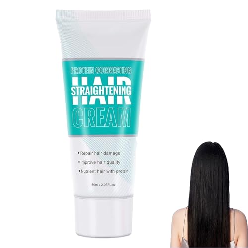 Crema lisciante per capelli, crema lisciante per capelli con correzione proteica, lucentezza e seta, crema lisciante per capelli al collagene, nutriente e lisciante rapido (1pcs)