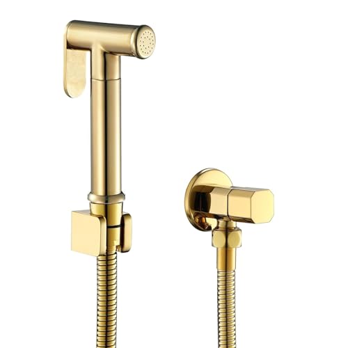 Bidé de mano dorado de latón, kit completo de grifo para inodoro
