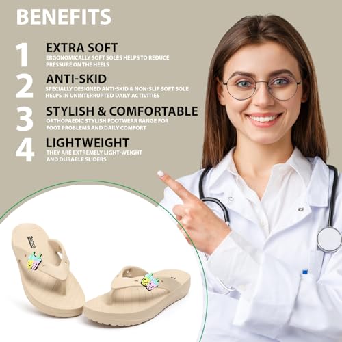 Image of DOCTOR HEALTH SUPER SOFT Ultra Soft Cushion Footbed Women Slipper | Comfortable Light Weight With Waterproof Slippers |Adult Flip Flops Mild Acupressure | Everyday Wear