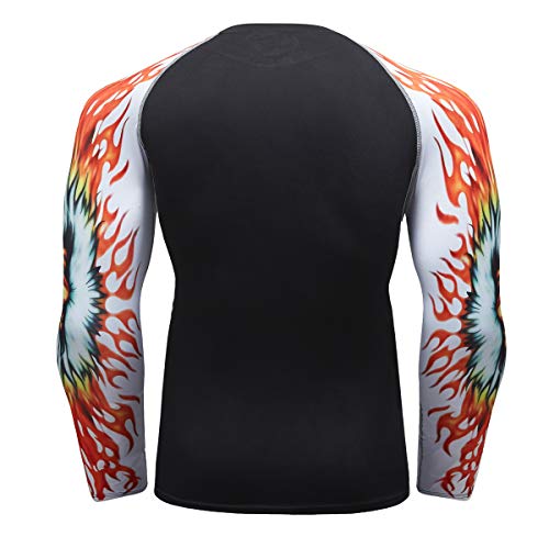 Men's Soft Fit Long Sleeve Workout Rashguard Cool Dry Compression Fitness Shirt3