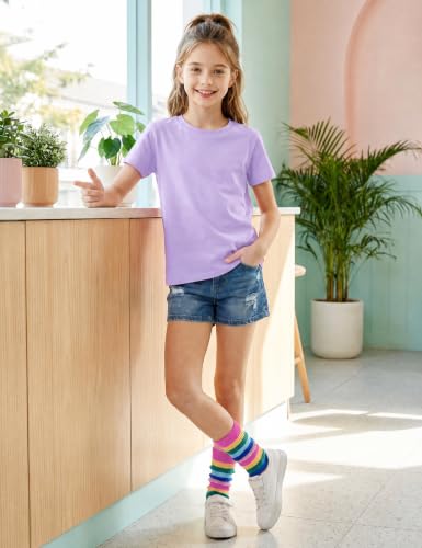 Image of Girls Cotton Long /Short Sleeve T Shirts Casual Classic Top 3-14Y