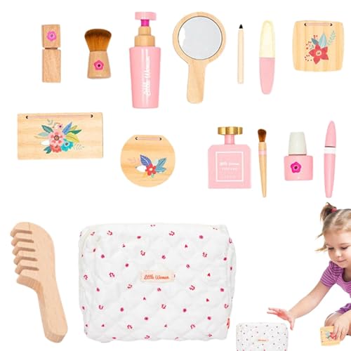 Maquillaje interactivo de madera para niñas y juguetes educativos de imitación de 3 años