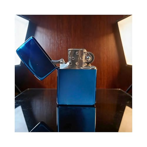 La Mejor Selección de Light Blue Caballero los más recomendados. 44 Encendedor Recargable de Mecha - Modelo Clásico de Lujo, acabado Cromo compacto de Bolcillo Vintage uso personal dama o caballero Regalo cumpleaños o Cualquier ocacion (Blue)