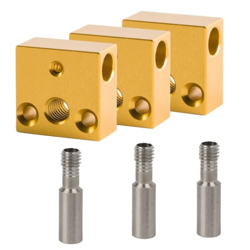 Didiseaon Printer Heating Block Aluminum Heater Block Stainless Steel Throat Tube for Printer Hot End