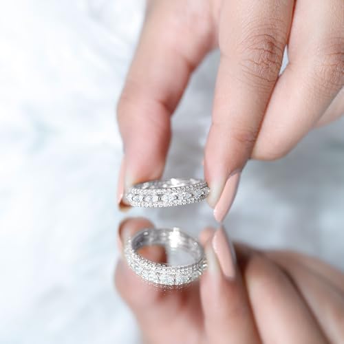 Certified Moissanite Eternity Band Ring for Women, Anniversary Ring, D Color VS1 Clarity (Ready To Gift)4