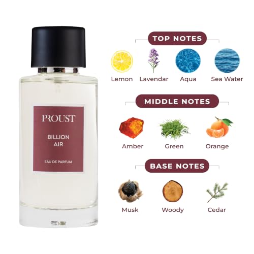 Image of Billion Air 12-Hour Long Lasting Perfume 100ml Eau De Parfum (EDP) | Premium Fresh Aqua & Sea Water Fragrance for Men & Women | Lavender & Cedar | Office Wear | Success Scent