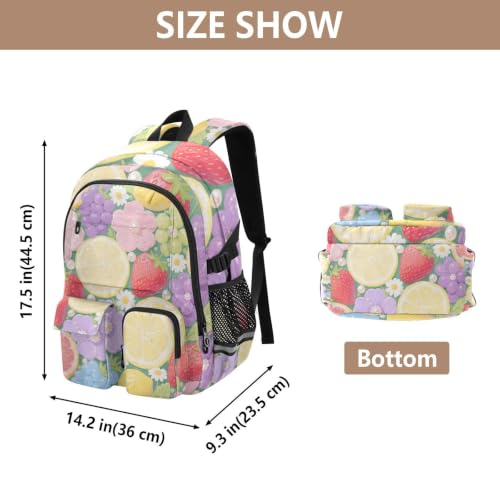 Mochila para equipaje y campus universitario con alegres diseños frutales 3