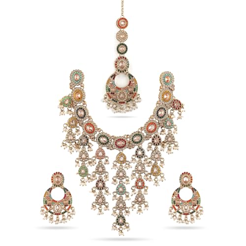 Image of Rubans Pearl Beaded Necklace Set Jewellery Gift for Women & Girls