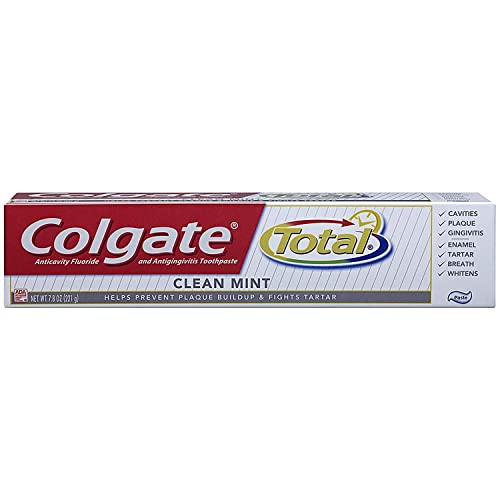 Colgate Total Fluoride Toothpaste, Clean Mint, 7.80 oz ( Packs of 6)