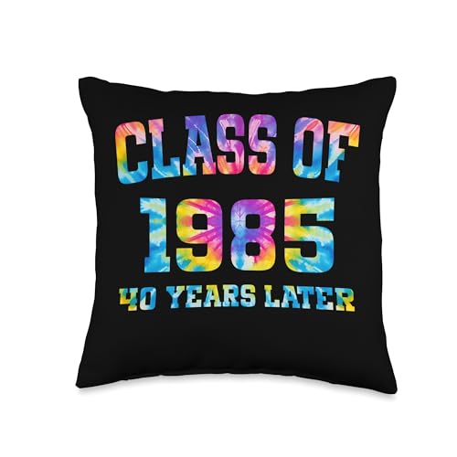 Tie Dye Class of 1985 Reunion 40 Year Alumni High School Tee Throw Pillow