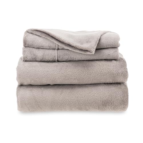 Berkshire Blanket Classic VelvetLoft® Warm Sheet Set, Queen Size Sheet Set, 4 Piece Velvety Soft Heavyweight Flannel Bedding with Deep Pockcets (Queen)