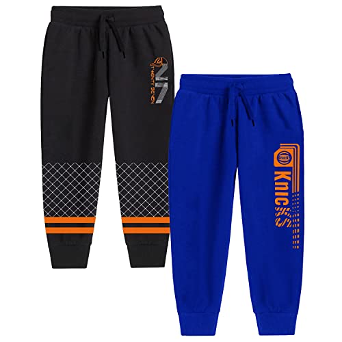 Image of Trampoline Kids Cotton Blend Trackpants Pack of 2 with Drawstrings & Ribbed Cuffs | Vibrant Printed Joggers for Boys & Girls | Soft Waistband & Side Pockets | Everyday Comfy Wear
