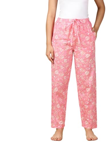 Image of PYNK by Lux Cozi Women's Cotton Printed Palazzo Pyjama Relaxed Lounge Pants | Super Soft Comfortable | Loungwear Pyjama Pant-Pack of 1
