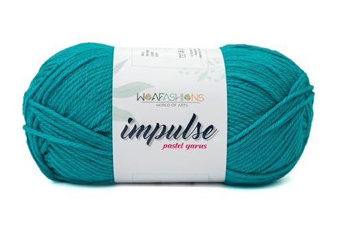 Image of WOAFashions Impulse Hand Knitting & Crochet Yarn, Premium Acrylic, 4 : Medium (Turquoise Blue) (100gms / 3.5oz / 200mtr / 218yds)