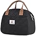 CaCTOUR Lunch Bag Women,Insulated Quilted Lunch Bag, Small Portable Cute Lunch Box,Cooler Bag Reusable Lunch Tote for Work/Travel/Picnic (Black)