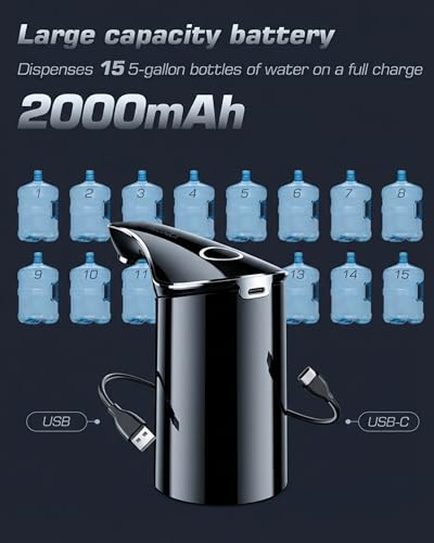 Image of Rechargeable Water Dispenser Pump for 5 Gallon Bottle - Silent, Large Flow
