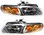 Evan-Fischer Headlight Set Compatible with 2000 Dodge Grand Caravan Chrysler Town and Country Left Driver and Right Passenger Side Halogen With bulb(s)
