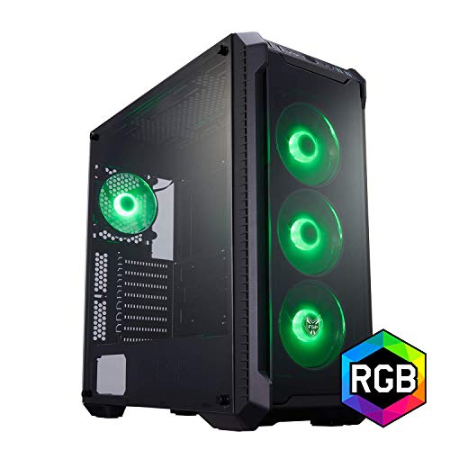 FSP E-ATX Mid Tower PC Gaming Case with 2 Tempered Glass Panels, 4