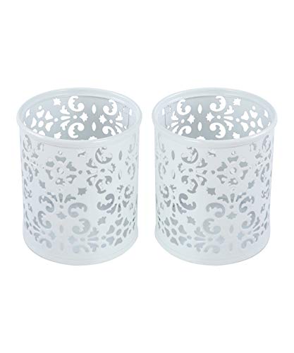 Easypag 2 Pack Pen Holder For Desk Pencil Cup Marker Holder Makeup Brush Holders Desk Accessories & Workspace Organizers For Home, School & Office,White #TOP2