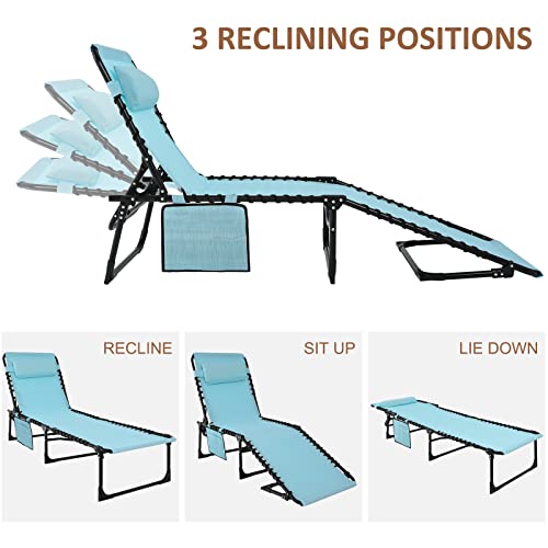Bain de soleil inclinable 3 positions ABCCANOPY pliable bleu - 4