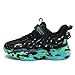DZBAJRQM Boys Basketball Shoes Fashion Sports Kids Basketball Shoes Girls Basketball Sneakers Non-Slip Cushioned Training Running Shoes Lightweight Tennis Shoes Black/Green