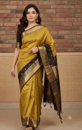 Generic mustard mysore silk saree – image 3