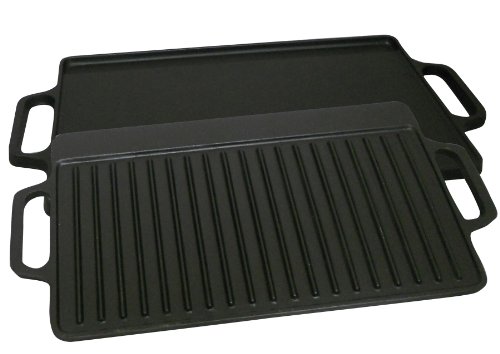 King Kooker CI21GS Pre-seasoned Cast Iron 2 Sided Griddle, 15.75-Inch