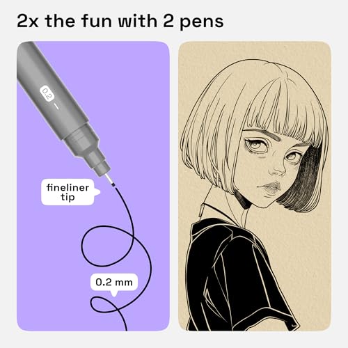 artistro set of 2 fineliner pens black micro pens for drawing waterproof archival ink ultra fine tip pen for illustration technical pen sketching writing drawing journaling pair of fine tip